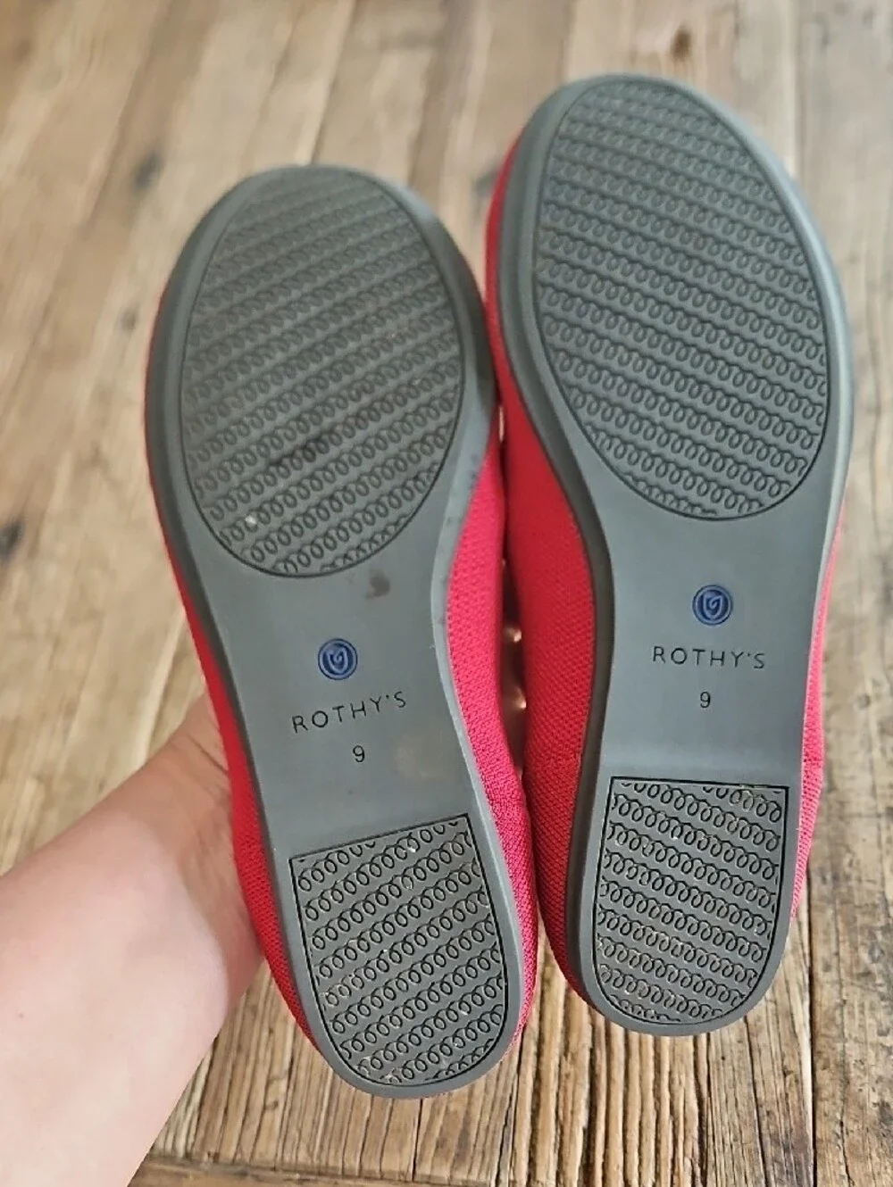 Rothy's Red Knit Round Toe Ballet Flats Size 9